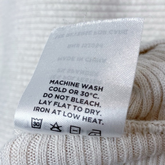 The Reset R Label Ribbed Cream Short Sleeve Pullover Sweater - Picture 12 of 12